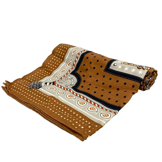 Hermès Shawl Carre 140 Brown Light Gray Multi Harnais de Cour Cashmere Silk in Brown Silk from The Reluxe