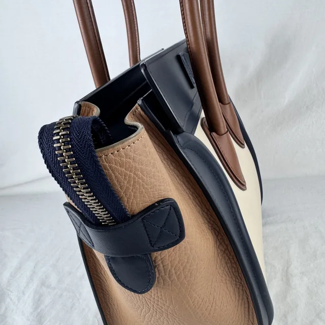 Celine Micro Luggage Tricolor Bag in calfskin from Reowned, photo 6 of 17