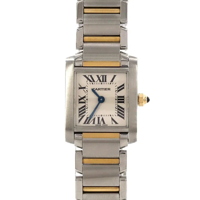 Cartier Tank Francaise SM Stainless Steel Yellow Gold Quartz Watch in Yellow from The Reluxe