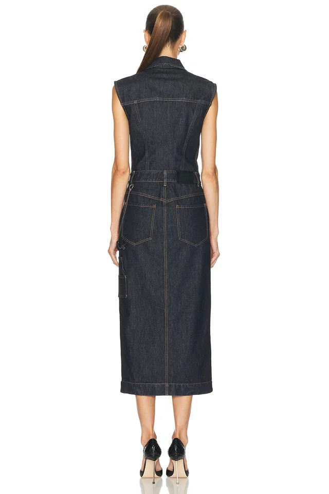 Sportmax Farfalla Dress in Blue, photo 2 of 2 from FWRD