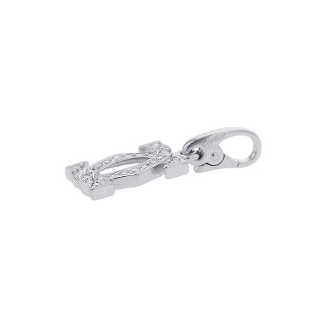 Cartier 2C Diamond Bag Charm 18K White Gold in White from GALLERY RARE, photo 2 of 2