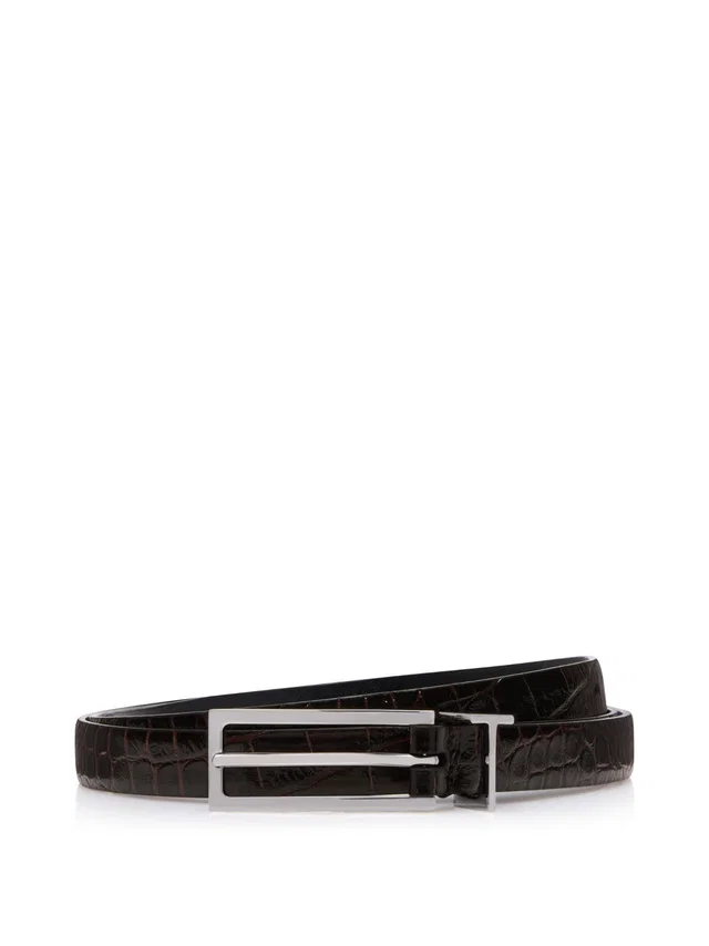 Tom Ford T Loop Belt — Brown Calf Leather in Brown Calfskin from HEWI