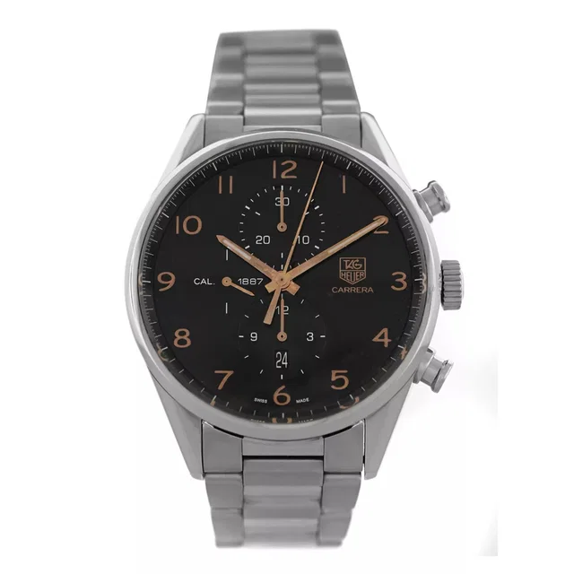 TAG Heuer Carrera Chronograph Automatic Black Dial Mens Watch CAR2014-0 in pink|silver|gold|gray|black from Jomashop.com