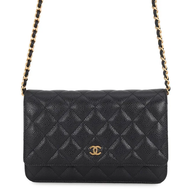 Chanel Matelasse Classic Chain Wallet BlackAP0250 Caviar Leather in Caviar leather from GALLERY RARE