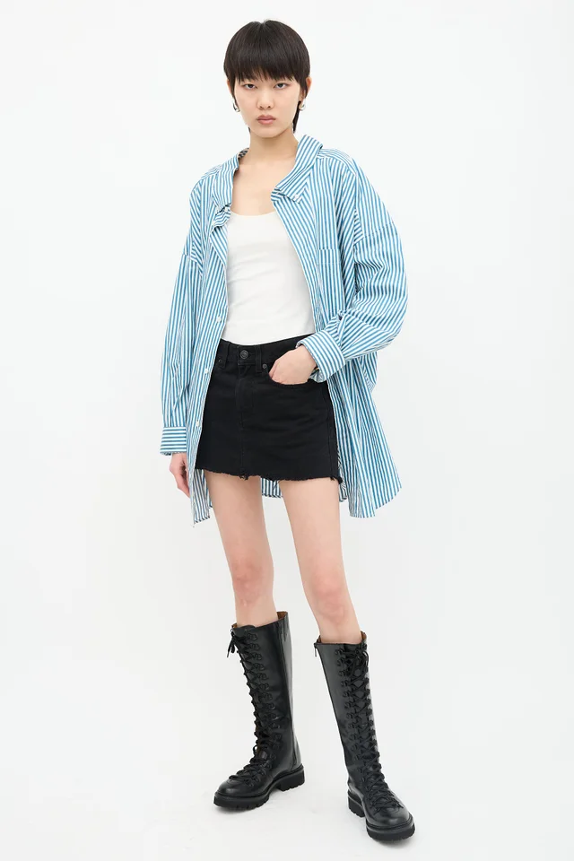 Balenciaga Denim Mini Skirt in Denim from VSP Consignment, photo 2 of 2