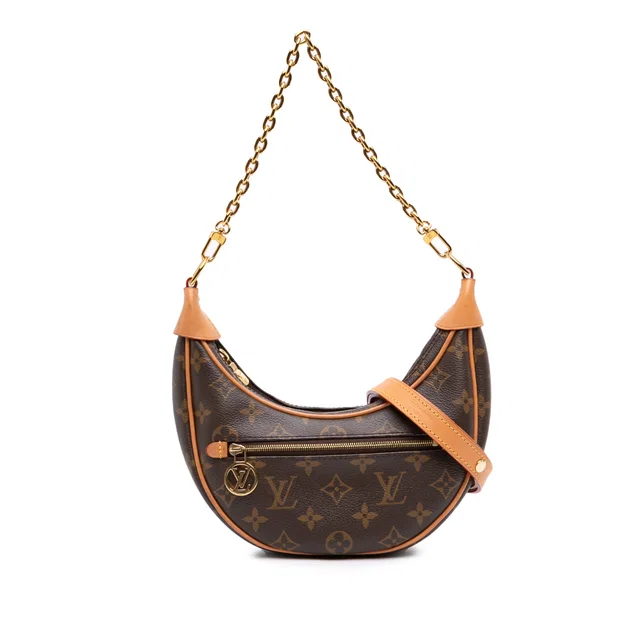 Brown Louis Vuitton Monogram Loop Satchel in Brown Coated canvas from Designer Revival