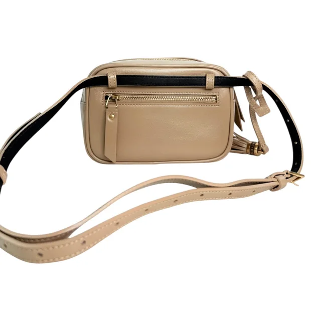 Saint Laurent Light Brown Mini Camera Bag with Tassle and GHW in Brown from Luxury Promise, photo 2 of 2