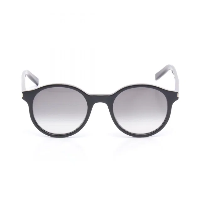 Saint Laurent Sunglasses Round Black Gray Eyewear in Black from The Reluxe