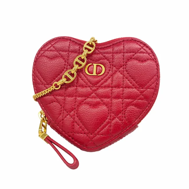 Dior Shoulder Bag Caro Leather Red Gold in Red Leather from The Reluxe