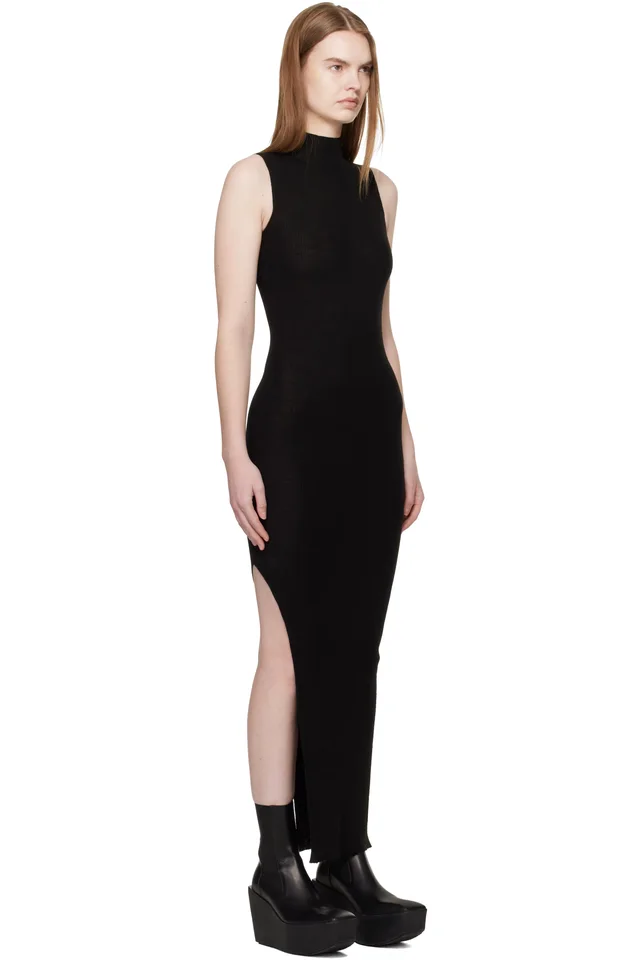Rick Owens Black Temple SL Turtle Midi Dress, photo 2 of 4 from SSENSE