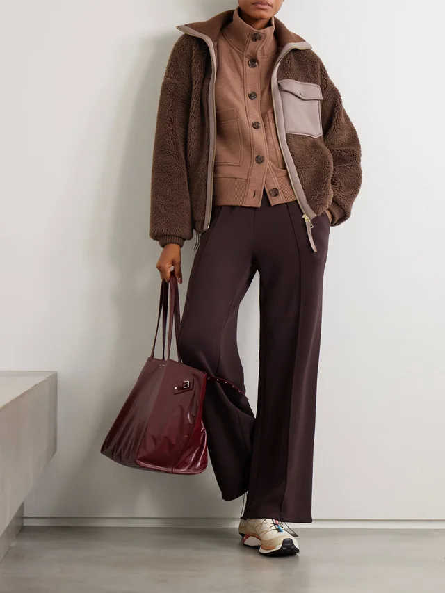 VARLEY Lowell DoubleSoft®-trimmed fleece jacket in Brown, photo 2 of 2 from NET-A-PORTER (Canada)