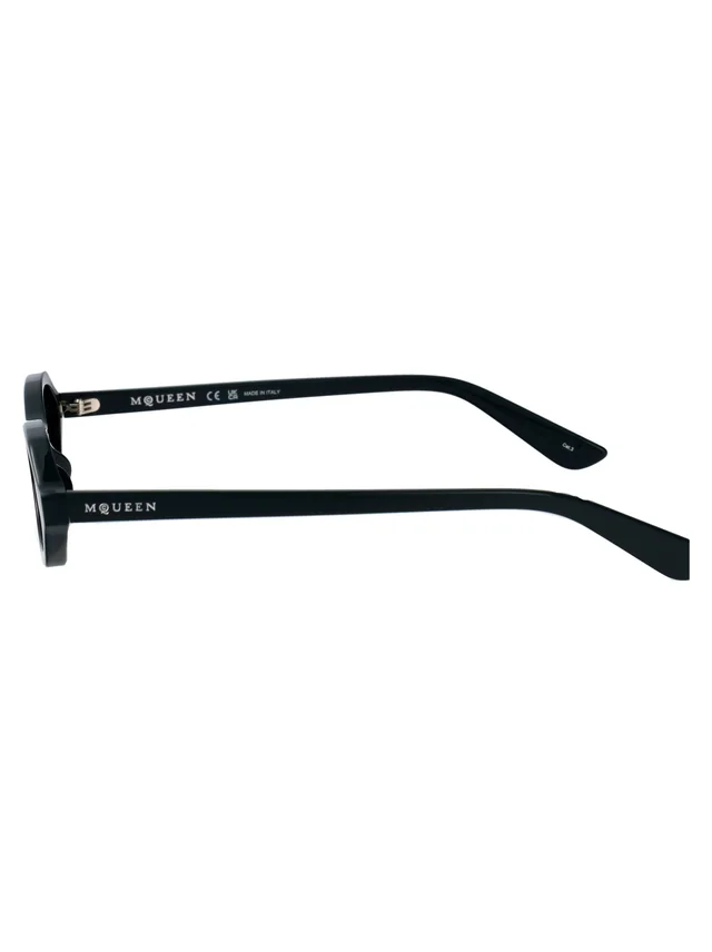 Alexander McQueen Am0559s Oval Acetate Sunglasses — Black in Black from HEWI, photo 2 of 2