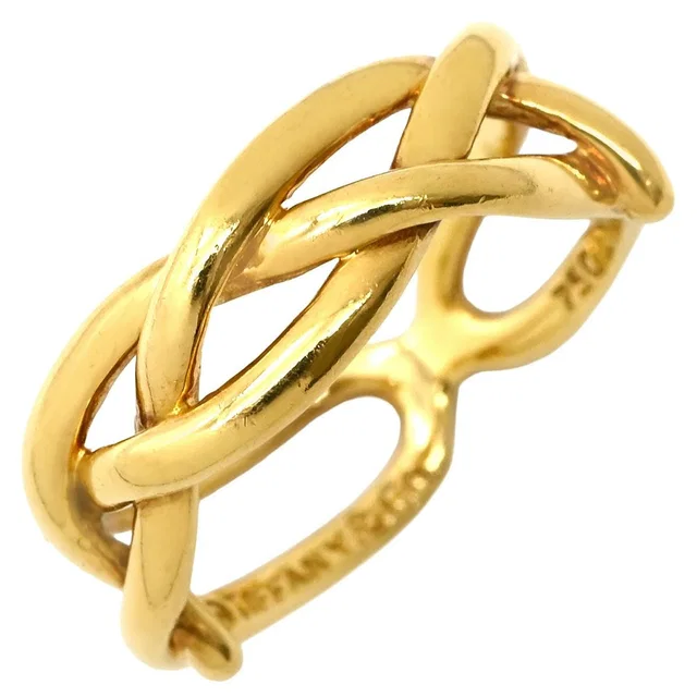 Tiffany & Co. Ring Cross Wave Twi String Yellow Gold T&Co YG Vintage in Yellow from The Reluxe
