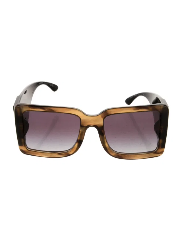 Burberry Square Gradient Sunglasses in red|brown from The RealReal