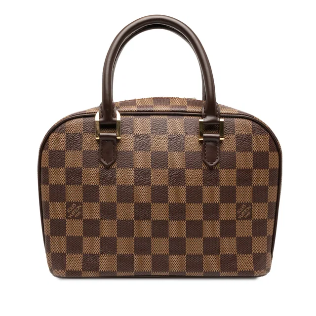 Brown Louis Vuitton Damier Ebene Mini Sarria Handbag in Brown Leather from Designer Revival