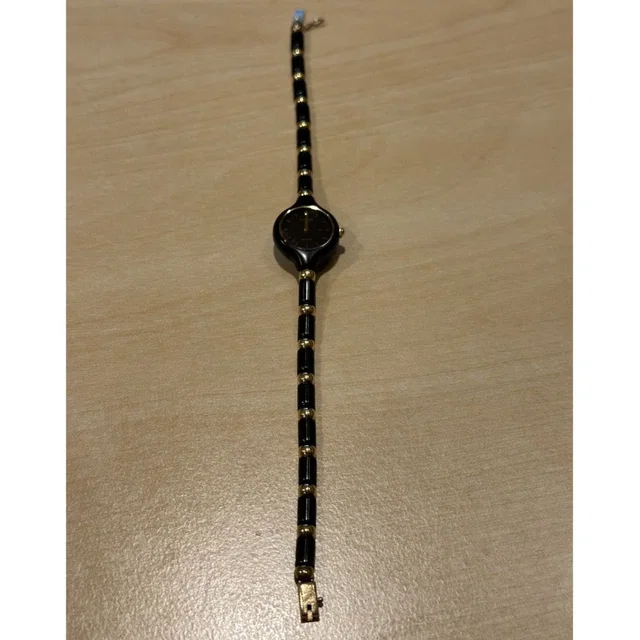 Vintage Lassale Seiko Womens Quartz Watch Black Gold Beaded Band Accent Dial in gold|black from Poshmark