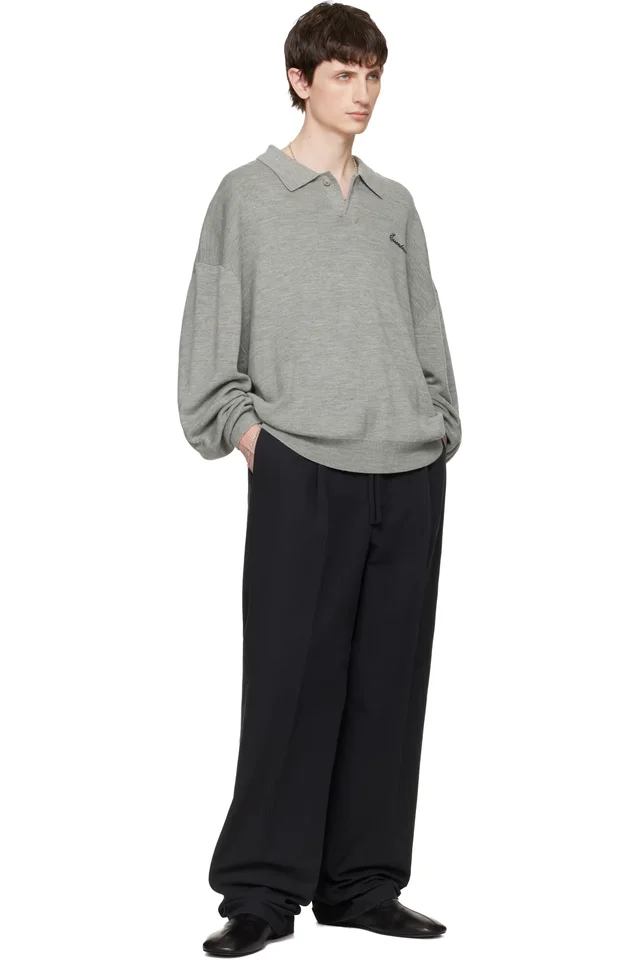 Fear of God ESSENTIALS Black Pleat Front Trousers, photo 4 of 4 from SSENSE
