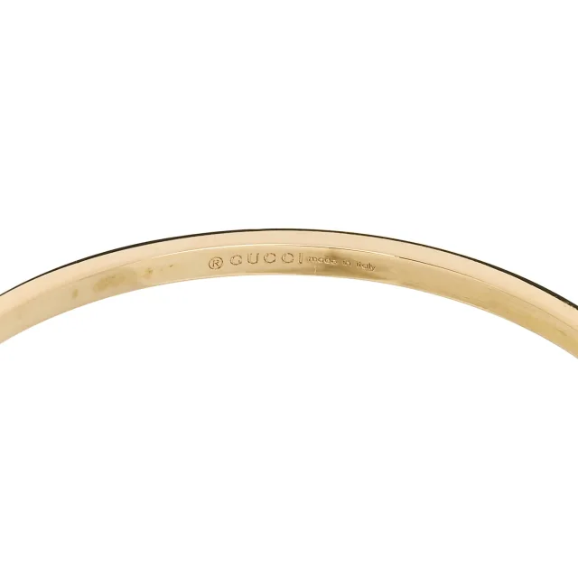 Gucci 18K Yellow Gold Diamond Running GG Hoop Earrings in Yellow from FASHIONPHILE, photo 4 of 5