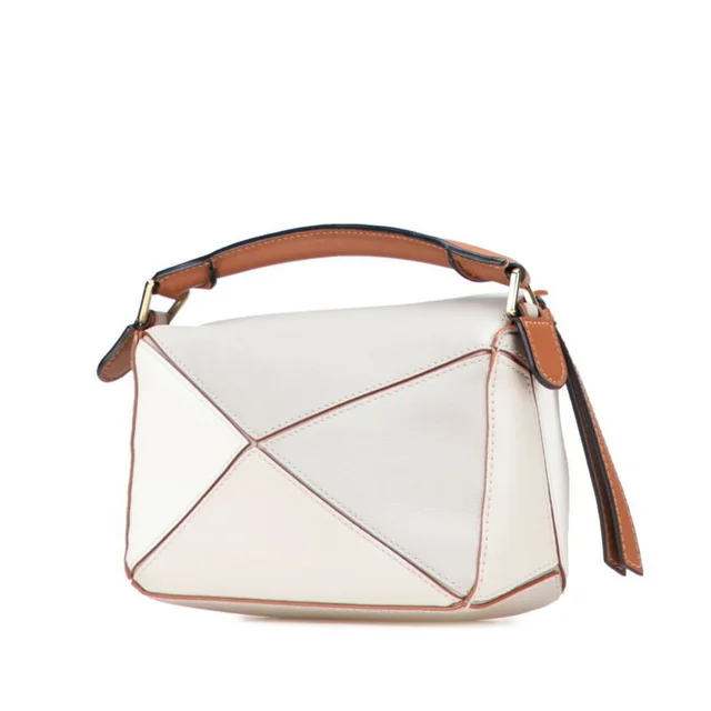Loewe Anagram Logo Puzzle Bag Handbag Shoulder Gray Ivory White Brown Leather in gray|white Leather from Poshmark, photo 2 of 9