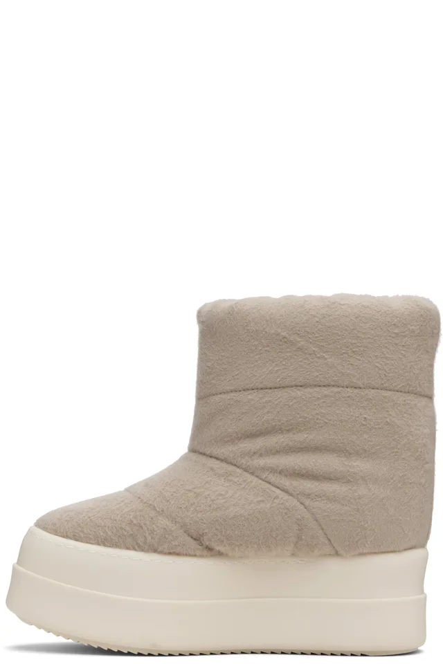 Rick Owens DRKSHDW Taupe Concordians Mega Bumper Low Lunar Boots, photo 3 of 5 from SSENSE