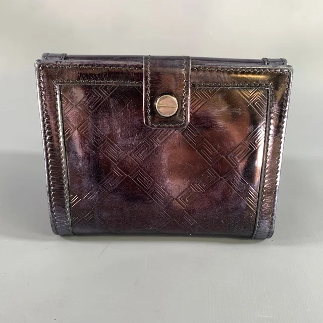 Versace Metallic 22394 Greca Leather Wallet in purple Leather from Poshmark, photo 1 of 1