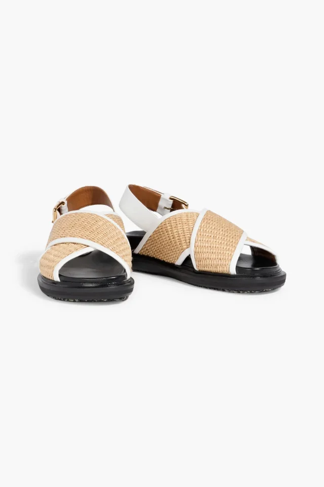 Marni Fussbett Faux Raffia and Leather Slingback Sandals, photo 2 of 4 from THE OUTNET
