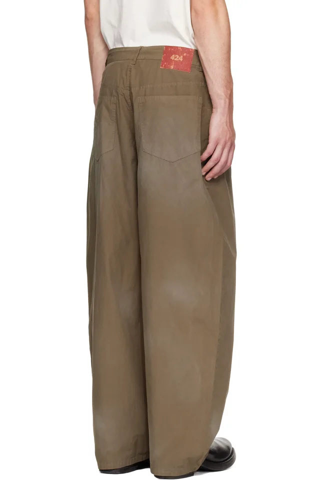 424 Khaki Big Daddy Trousers, photo 3 of 4 from SSENSE