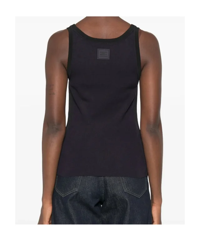 Elisabetta Franchi logo-print ribbed-knit tank top, photo 3 of 5 from SENSER