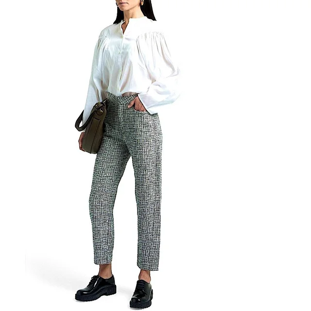 TOTEME Totme Cropped Cotton-Blend Tweed Tapered Pants In Black Size Xs in black|white Tweed from Poshmark