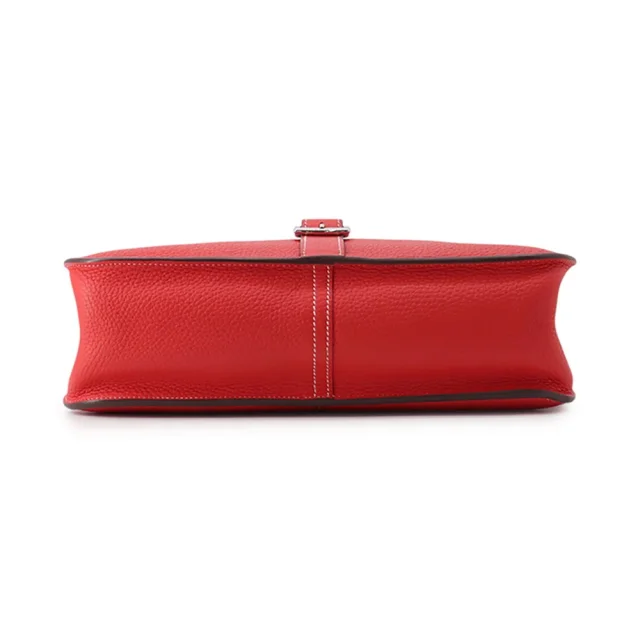 Hermès Halzan Rouge Casaque Taurillon Clemence Size 31 in Red Clemence leather from GALLERY RARE, photo 3 of 16