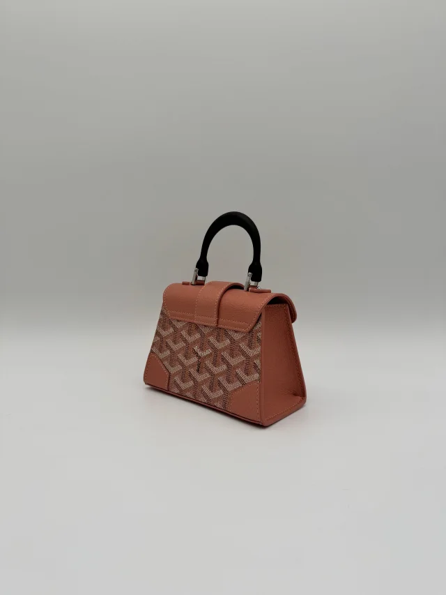 Goyard Saïgon Structuré Nano Multicoloured Pink Metallic Goyardine Palladium Hardware in Pink from Luxury Promise, photo 9 of 11