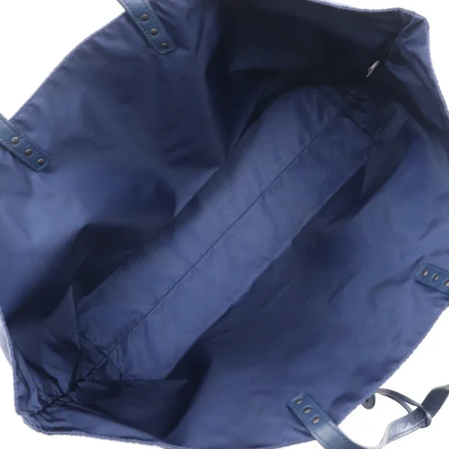 Bottega Veneta Intrecciolusion Tote Printed Nylon Navy Bag in Navy Nylon from HEWI, photo 3 of 12
