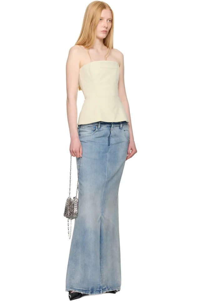 Jean Paul Gaultier SSENSE Exclusive Beige Topstitching Corset Top, photo 4 of 4 from SSENSE