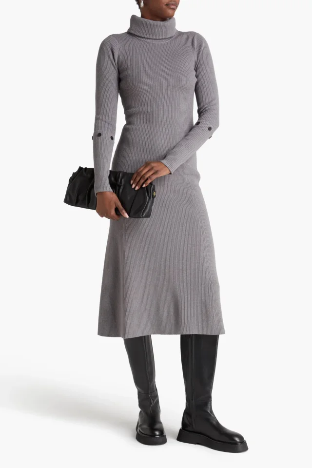 Proenza Schouler Ribbed-Knit Turtleneck Midi Dress, photo 2 of 4 from THE OUTNET