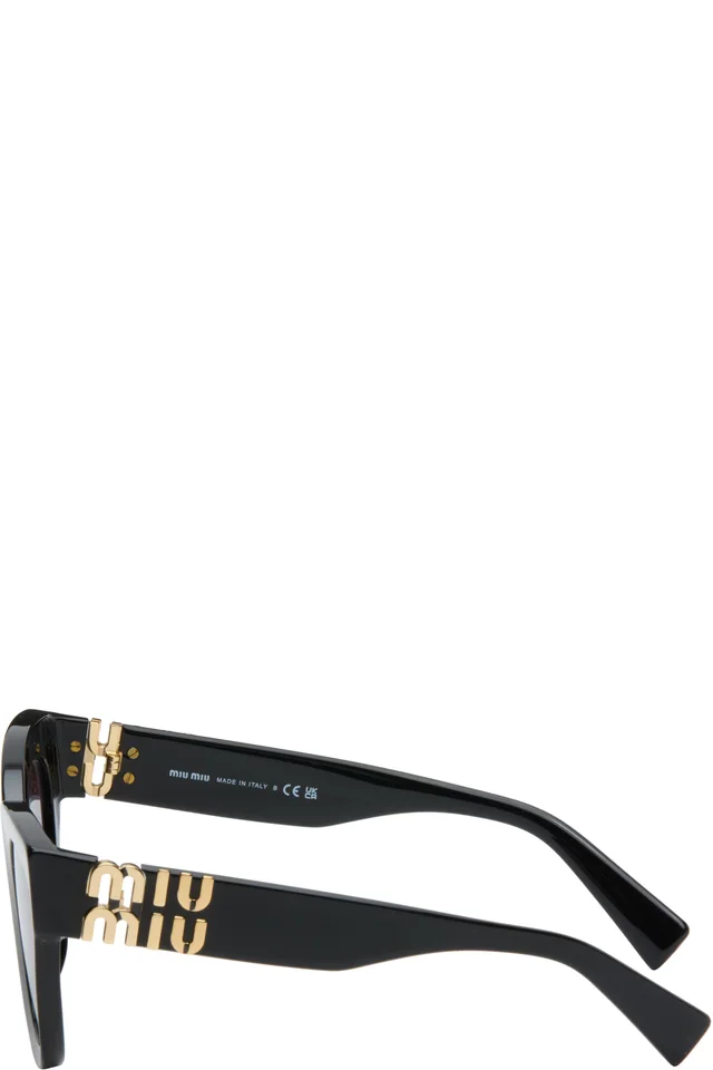 Miu Miu Eyewear Black Cat-Eye Gradient Sunglasses, photo 3 of 4 from SSENSE
