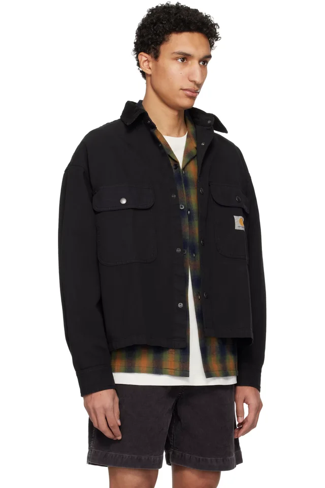 Carhartt Work In Progress Black Prescott Overshirt, photo 2 of 4 from SSENSE