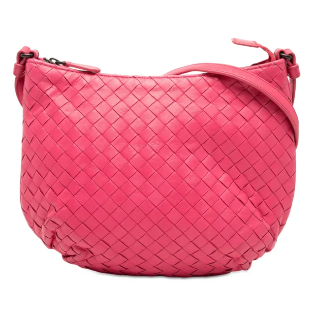 Pink Bottega Veneta Small Nappa Intrecciato Crossbody in Pink Nappa leather from Designer Revival