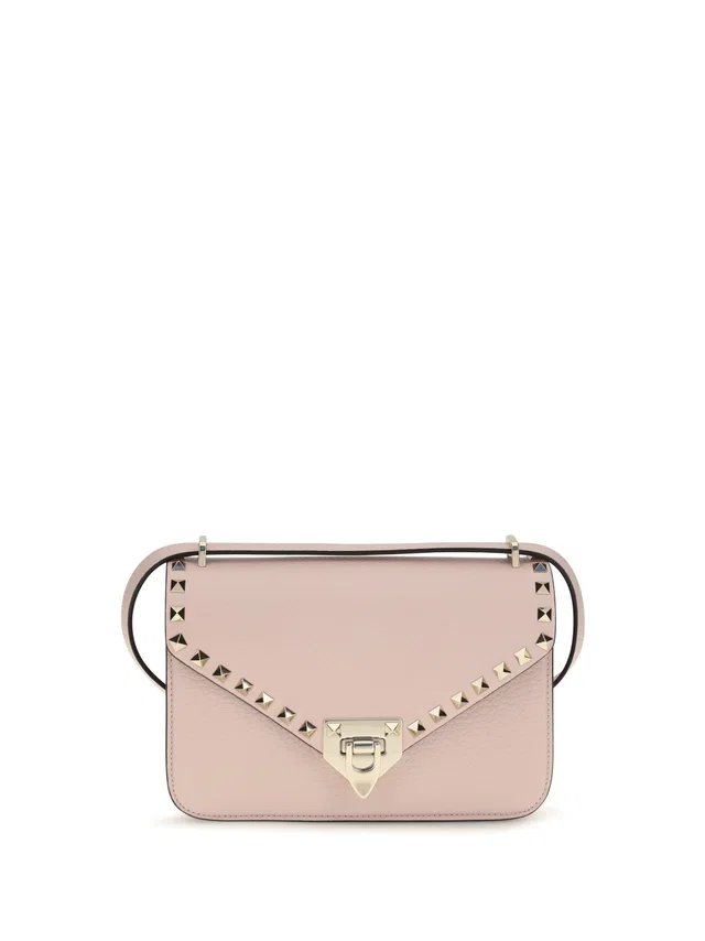Valentino Garavani Rockstud Shoulder Bag — Pink Calf Leather Bos Taurus in Pink Calfskin from HEWI