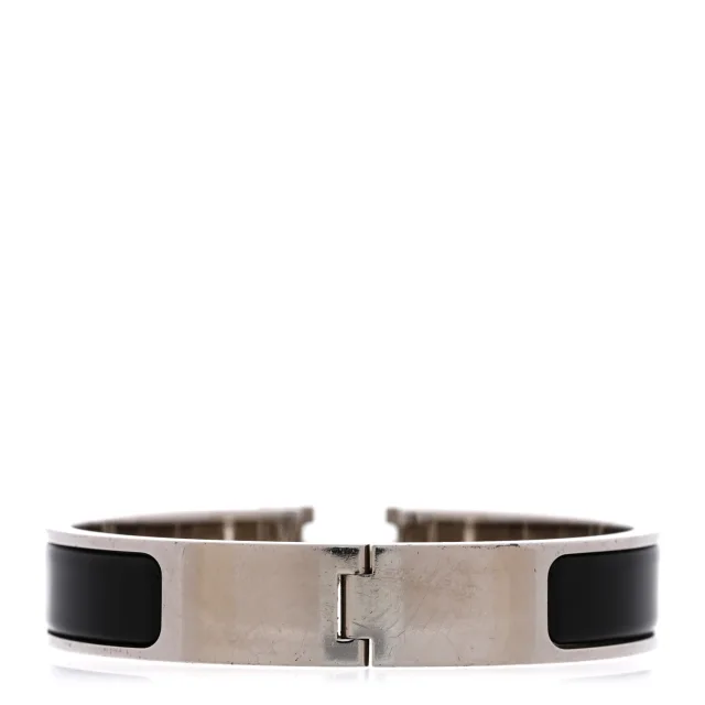 Hermès Enamel Narrow Clic Clac H Bracelet PM Black in Black from FASHIONPHILE, photo 3 of 5