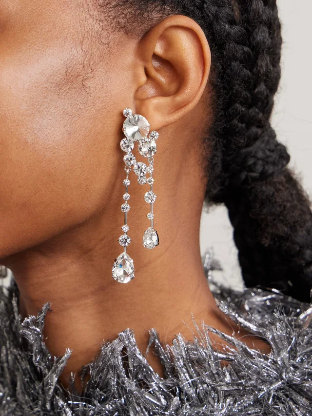 JENNIFER BEHR Jayleen silver-plated crystal earrings, photo 2 of 2 from NET-A-PORTER (Canada)