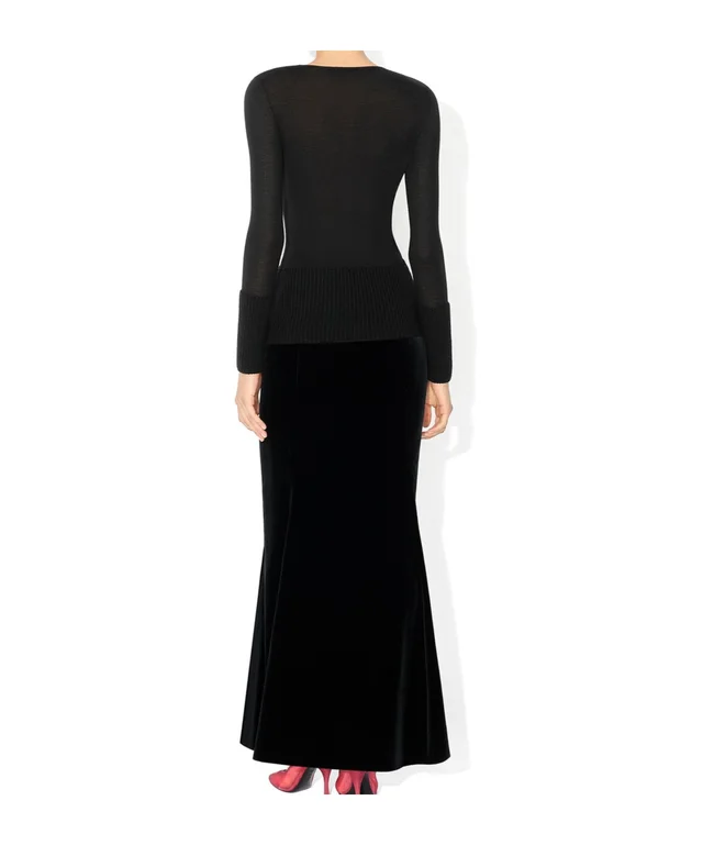 Alaia COTTON VELVET COLUMN SKIRT, photo 3 of 3 from SENSER