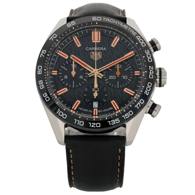 TAG Heuer Carrera CBN2A1L Year Of The Rabbit 44mm Stainless Steel Watch in Leather from H&T