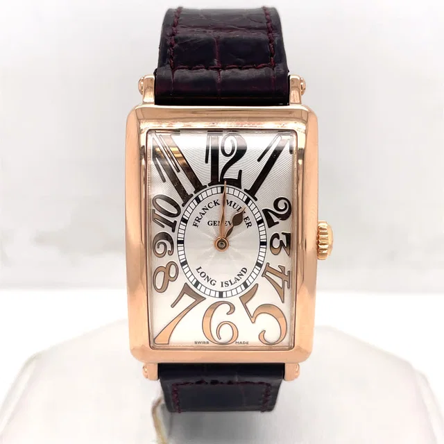 Franck Muller Long Island Quartz Silver Dial Ladies Watch 952 QZ REL in brown|pink|silver|gold|gray|red Leather from Jomashop.com