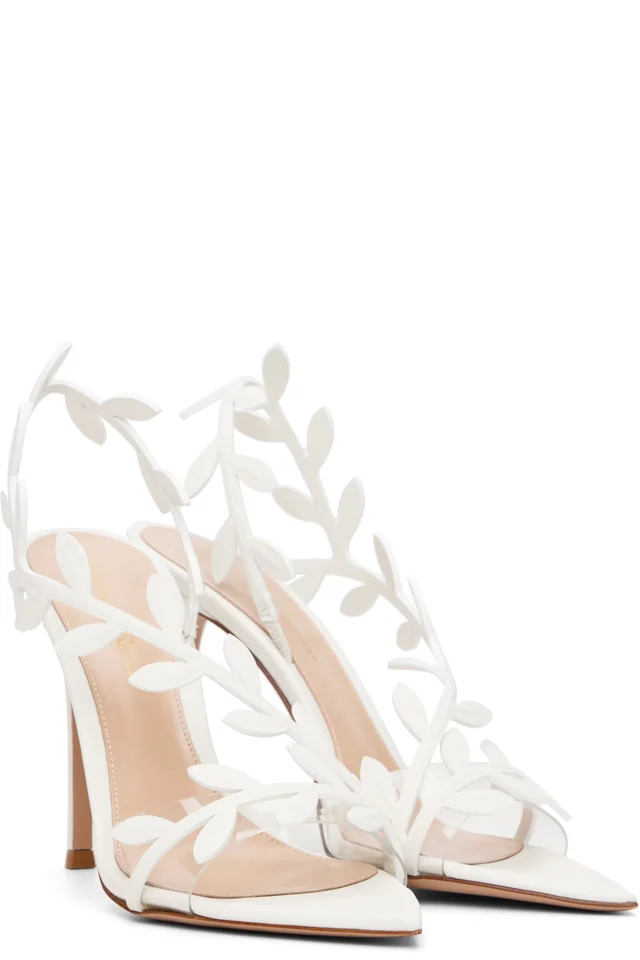 Gianvito Rossi White Flavia Heeled Sandals, photo 4 of 5 from SSENSE