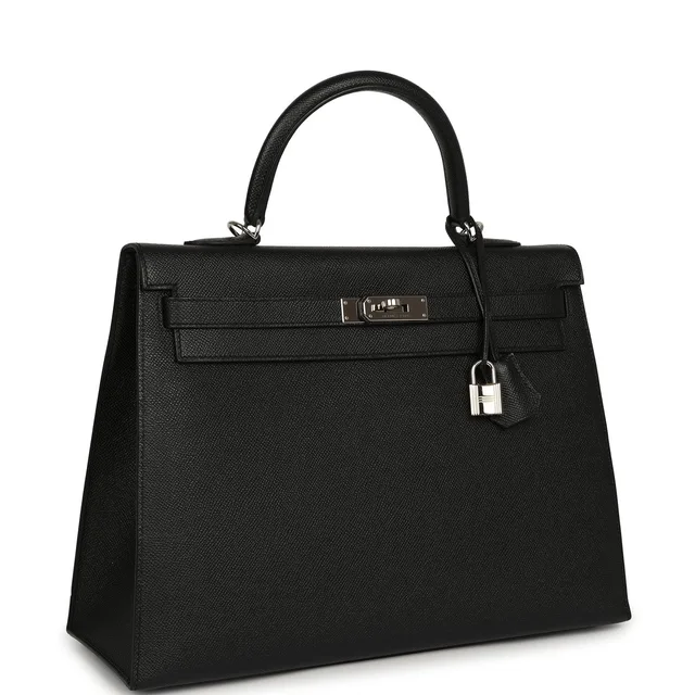 Hermès Kelly Sellier 35 Black Epsom Palladium Hardware in Black Epsom leather from Madison Avenue Couture, photo 2 of 2