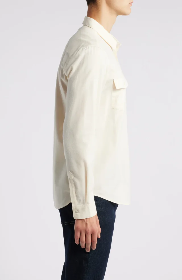 FRAME Cotton & Merino Wool Button-Up Shirt, photo 4 of 6 from Nordstrom Rack
