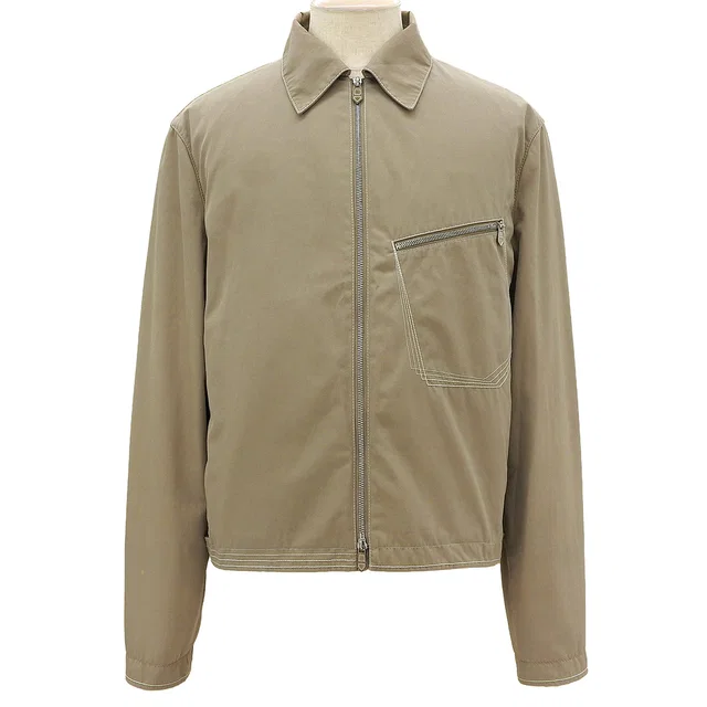 Hermès Stitch Design Zip-Up Jacket #48 Beige in Beige from VINTAGE QOO TOKYO