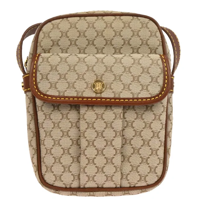 Celine Beige Macadam Shoulder Bag in Beige Canvas from AMORE Vintage Tokyo
