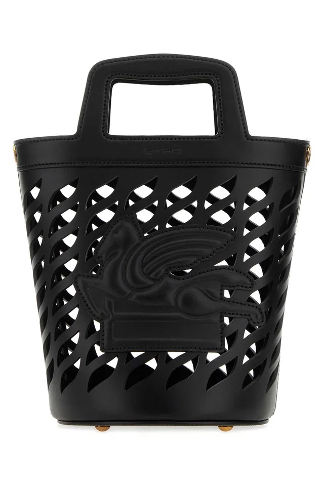 Etro Coffa Bucket Bag — Black in Black Crocodile from HEWI