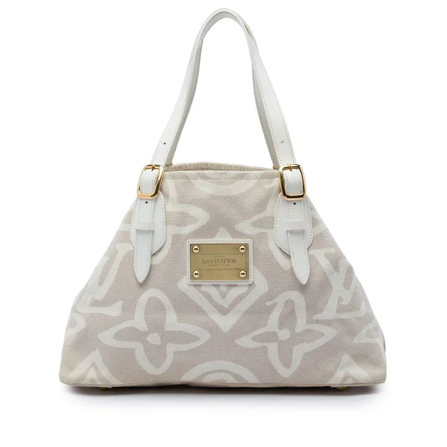 Beige Louis Vuitton Monogram Tahitienne Cabas PM Tote Bag in Beige Canvas from Designer Revival
